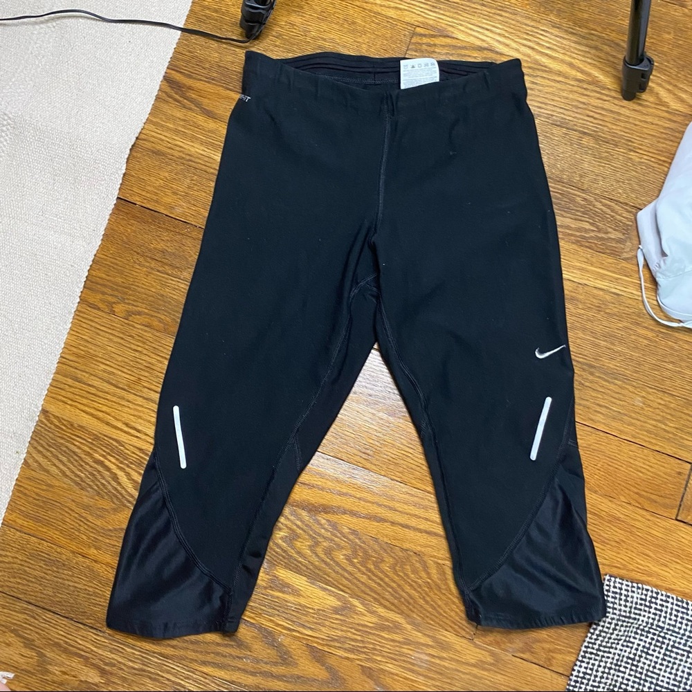 Nike Dri-fit black mesh crop leggings